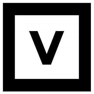 v logo